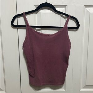 American Eagle Outfitters Ribbed Spaghetti Strap Tank - Dusty Rose